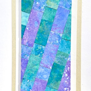 Jubiläumskarte, handgemaltes und zusammengestelltes Papier, individuell angefertigt (nicht reproduziert), “Wushing you a happy birthday” : A6, SKU A6ANV1001