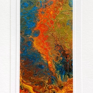 Tarjeta de arte fluido pintada a mano, hecha individualmente (no reproducida), elija 1 de 2 variaciones - A6, SKU A6BLA1111