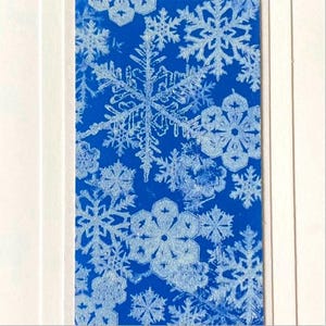 Handmade Embossed Snowflake Holiday Card: Metallic Blue A6