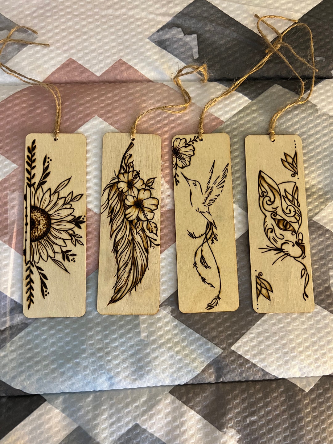 Handmade Hand Burned, Wooden Bookmarks - Etsy