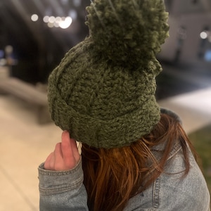 Forest green beanie
