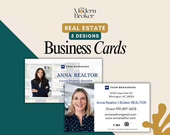 15 Real Estate Business Card Templates Canva Realtor Business Card ...