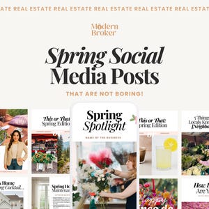 Real Estate Spring Instagram Posts | Real Estate Social Media | April Posts | Real Estate Marketing | Instagram Template | Easter | Canva