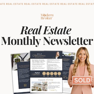 Monthly Luxury Real Estate Newsletter Bundle | 12 Real Estate Newsletter | Real Estate Marketing | Real Estate Farming Newsletter