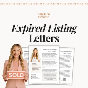 Pacote de Cartas de Anúncios Expirados | Folheto de Anúncios Expirados | Marketing Imobiliário | Correspondência de Anúncios Expirados