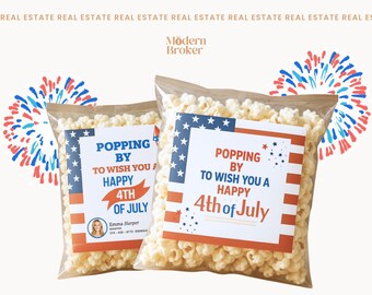 4th July Pop By Tags | Firework Summer Real Estate Pop by Tag | Real Estate Marketing | Independence Day Realtor Pop by Tags | Realtor Canva