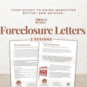 Foreclosure Prospecting Letter for Real Estate Agents | Editable Foreclosure Letter Template | Canva Templates for Real Estate Agents
