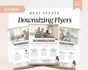 Downsizing Flyers | 3 templates | Real Estate Downsize | 55+ Community