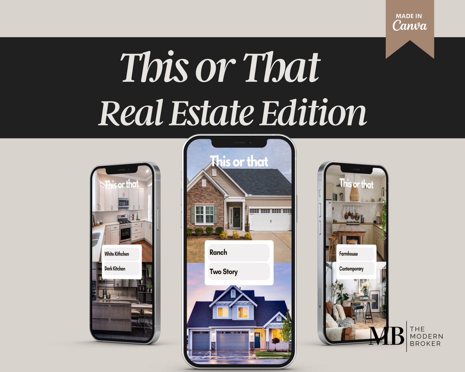 Real Estate Instagram Quiz This or That Social Media Etsy
