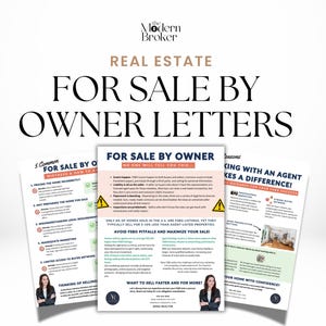 Volantes de bienes raíces FSBO / Cartas de venta por propietario / Volantes agrícolas / Cartas de prospección / Marketing inmobiliario / Correo / Plantilla Canva