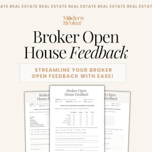 Broker Open Feedback Form, Real Estate Agent Open House Feedback Form, Brokers Open Feedback Questionnaire Canva, Realtor Tour Feedback Form