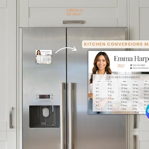 Kitchen Conversions Magnet | Neutral Cooking Chart Client Gift for Realtors | Real Estate Marketing Giveaway