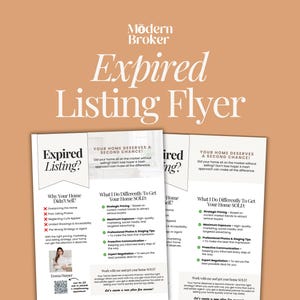 Flyer de listagem de imóveis expirados | Marketing imobiliário | Modelo Canva | Modelo imobiliário | Flyer de novo agente | Carta de listagem expirada