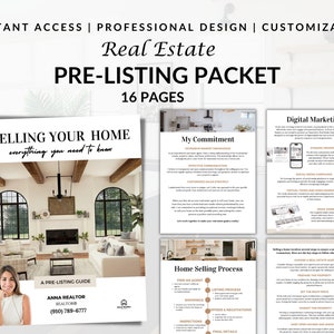 Seller Pre-Listing Presentation | Real Estate Template | Seller Guide | Real Estate Marketing | Pre-Listing Packet Template | Canva