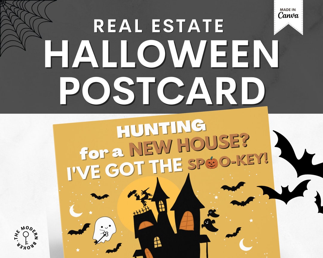 Halloween Real Estate Postcard Realtor Postcards Realtor Etsy