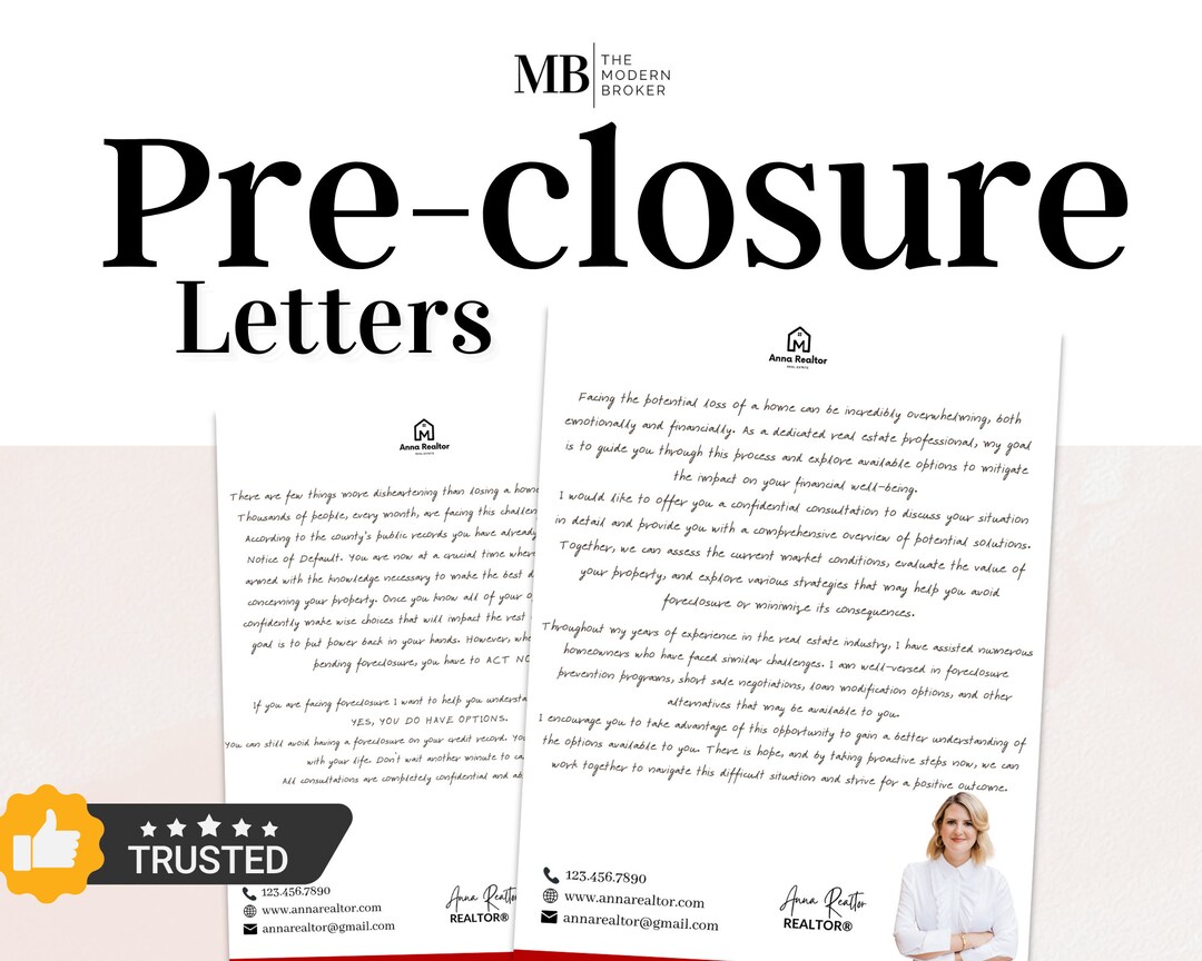 Foreclosure Letter Preclosure Handout Preclosure Letter Real Estate