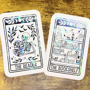 Sticker met tarotkaartthema The Reader/The Bookshelf