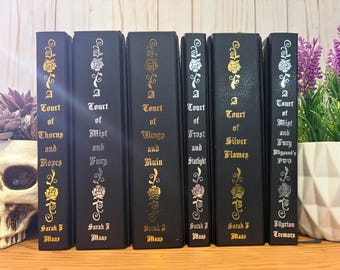 ACOTAR series rebind with Rhysand POV, black faux leather, ready to ship