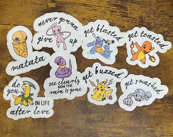 Pokemon pun sticker decal