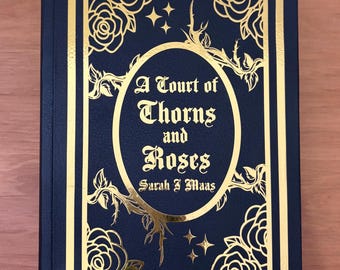 A Court of Thorns and Roses/ACOTAR rebind, black faux leather, ready to ship