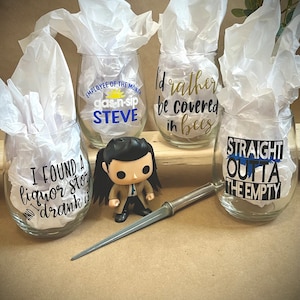 Supernatural Castiel inspired stemless wine glass