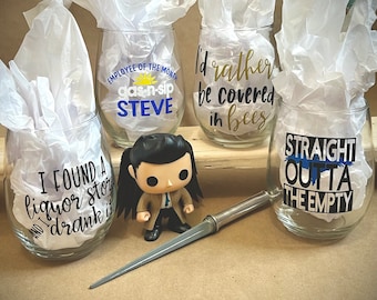 Supernatural Castiel inspired stemless wine glass