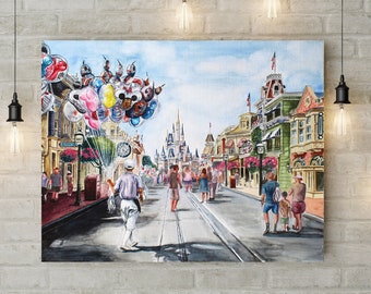 Digital Download - Disneyworld Fairytale Architecture - Watercolor Painting