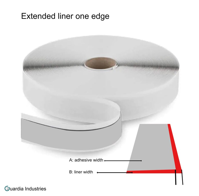 Red 8mil double-sided tape Extended liner 1/2 on 3/4 x 750 ft image 2