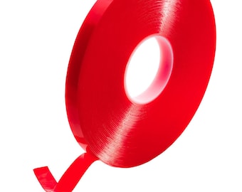 Red 8mil double-sided tape Extended liner 1/2″ on 3/4″ x 750 ft