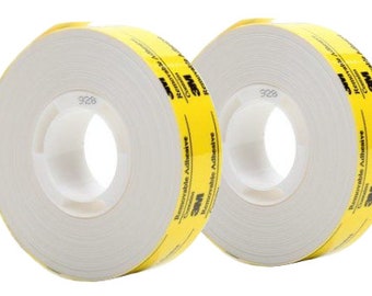 3M 928 ATG Repositionable removable Double Coated Tissue Tape 1/2" x 36 yds (2 rolls)