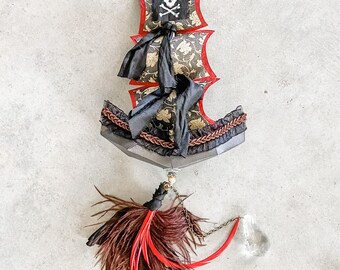 Pirate Ship Mobile, Nautical Decor for Pirate Enthusiast, Sun Catcher, Boys room decor