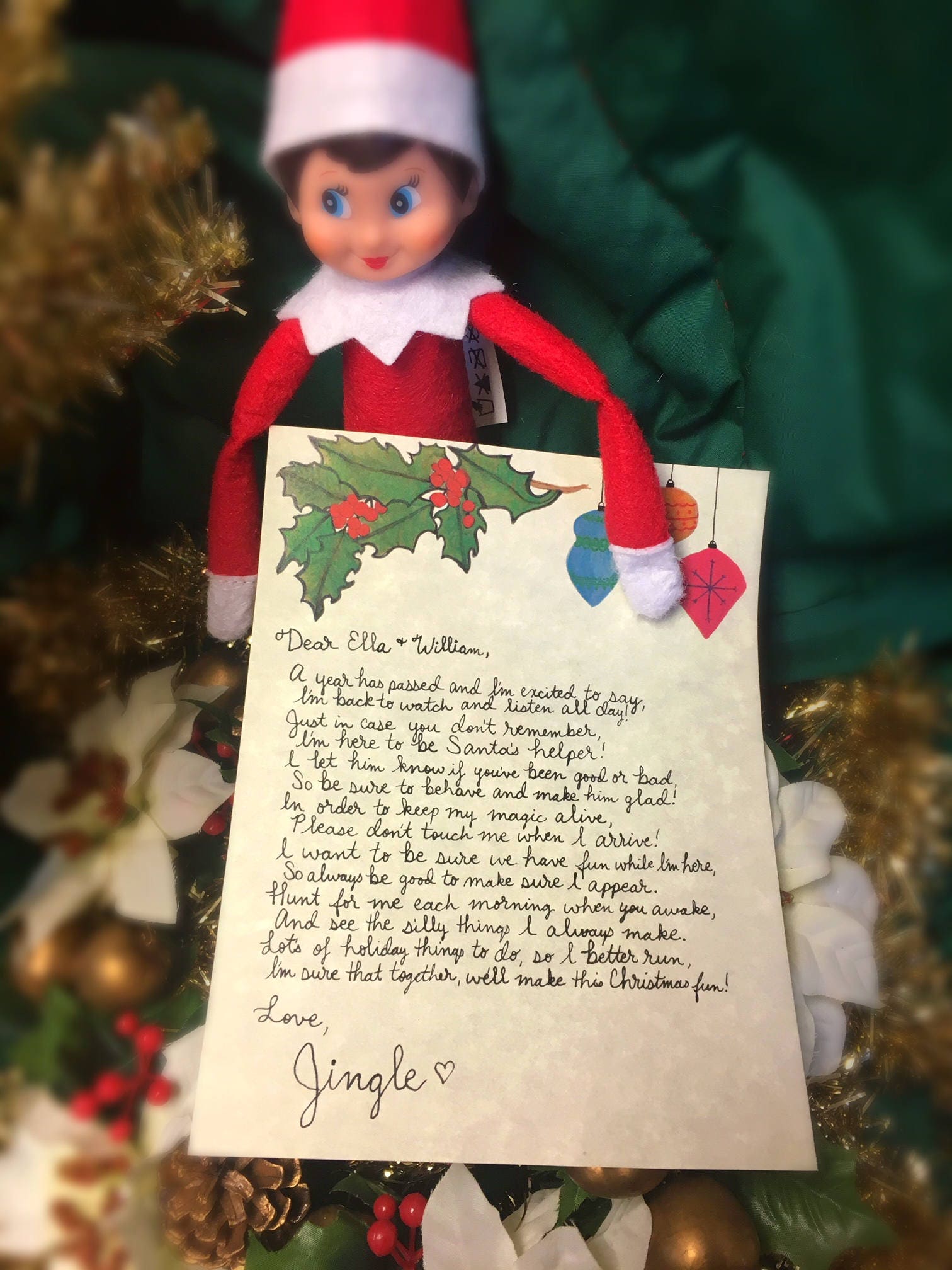 Elf on the Shelf I'm Back Letter Etsy