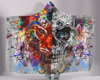 large blanket with animal head