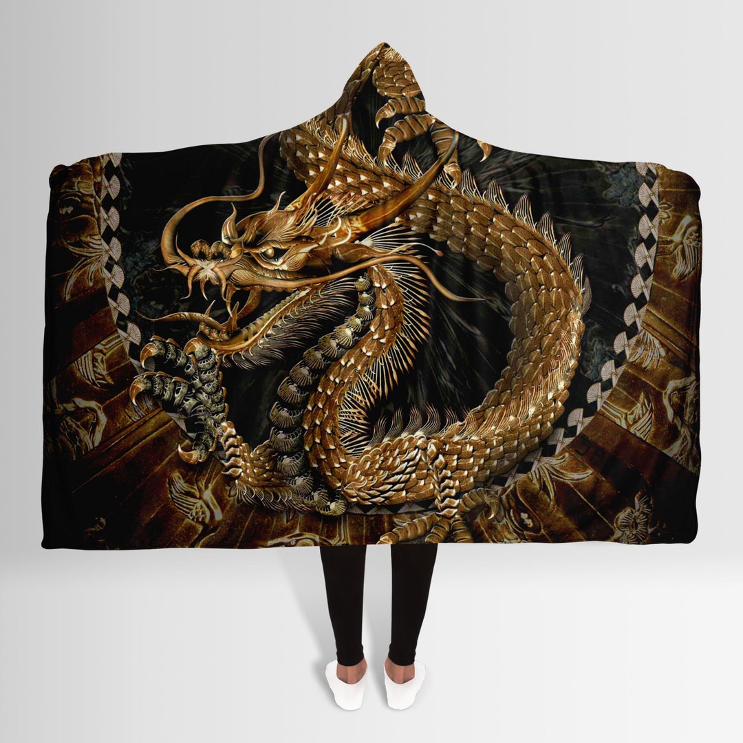 Chinese Dragon Hooded Blanket Dragons Blanket Hoodie Etsy