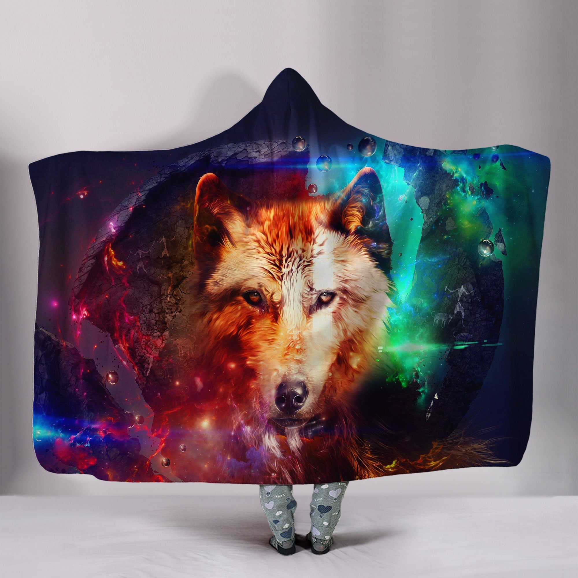 wolf hooded blanket