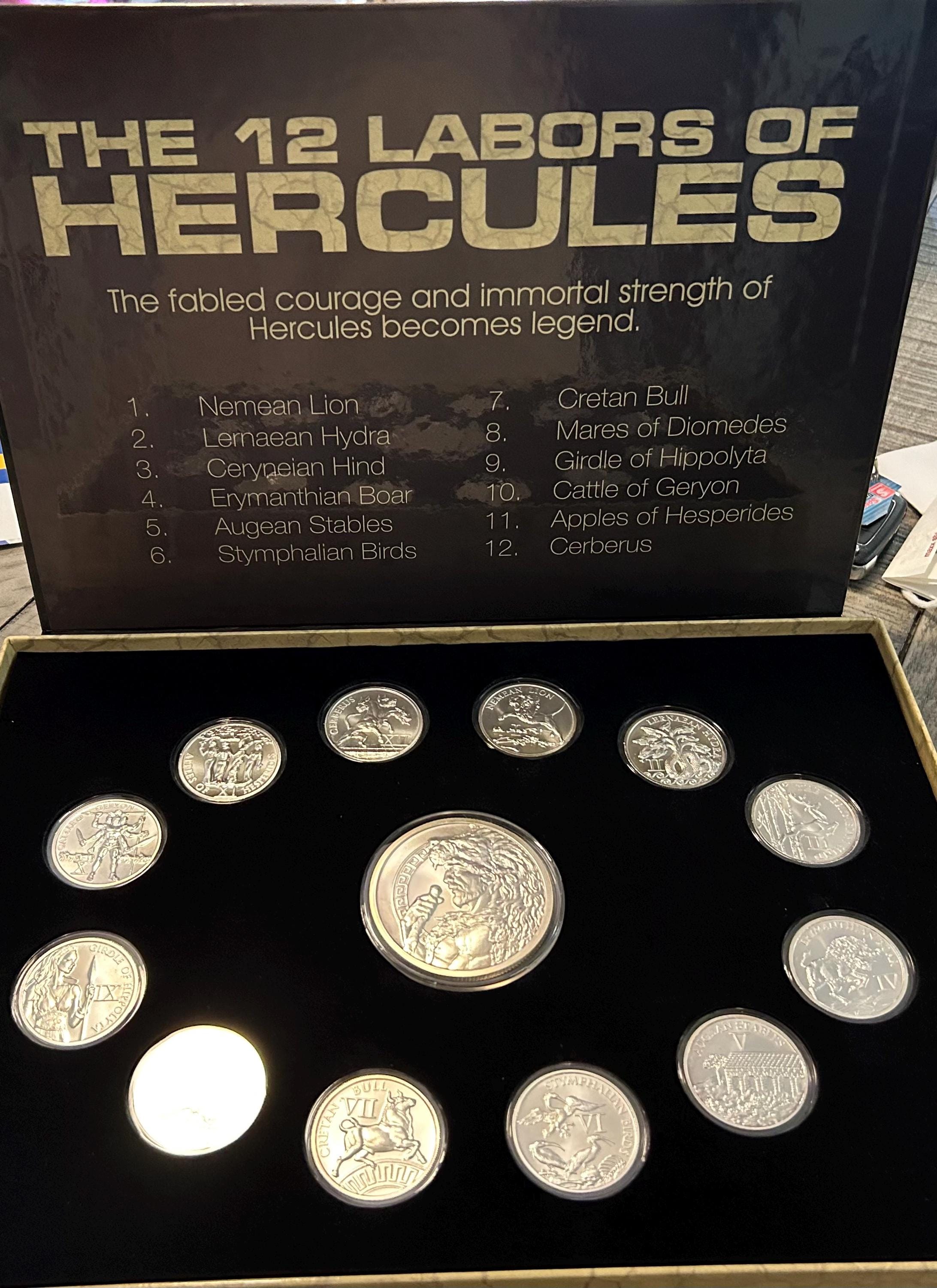 The 12 Labor's of Hercules 17 Oz of Pure 0.999 Silver Collection