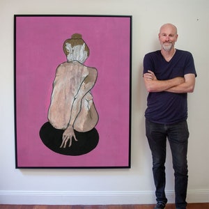 Extra Large Wall Art Canvas Prints Of An Original Oil Painting of a Naked Woman &#39;Feda&#39; by S.D. Carn