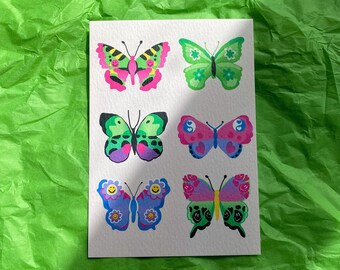 Butterflies Postcard A6