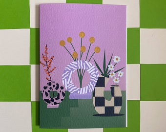 Floral Vase Collective Card A6