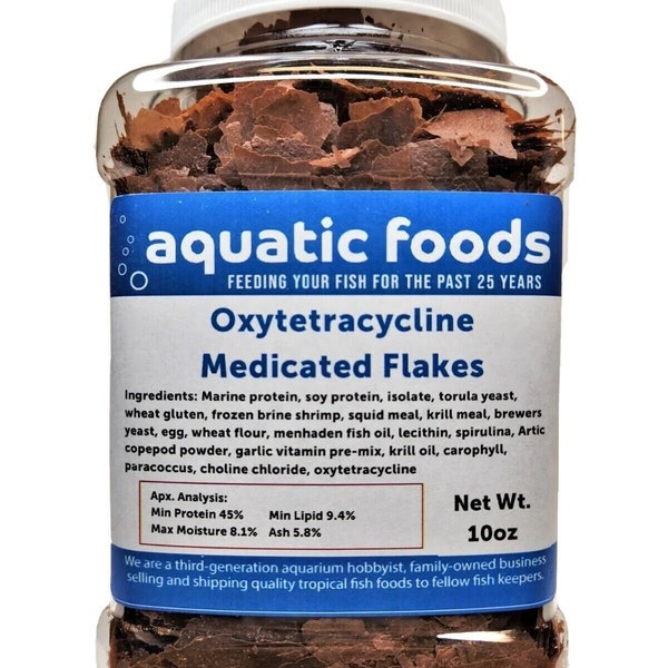 Oxytetracycline Medicated Tropical Fish Flakes