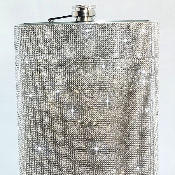 Jumbo 128oz Rhinestone Flask, Galón completo, Piedras de cristal Bling, Bachlorette Bridesmaids Party, Milestone Landmark Birthday Gift