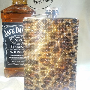 Fiaschetta con stampa ghepardo e strass, regalo per proposta di matrimonio per damigella d&#39;onore, viaggio per ragazze, laurea, 21° compleanno, bicchieri per feste,