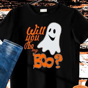 Camiseta de Halloween, camiseta "Quer ser meu amor?", blusa personalizável com strass, camiseta para a temporada assustadora, "Gostosuras ou Travessuras", blusa brilhante do Dia de Los Muertos