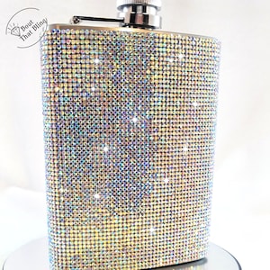 Crystal AB Rhinestone Flask, Brilliant Crystal Stones, Bridesmaid Proposal Gift, Girls Trip, 2026 Graduation, 21st Birthday Present