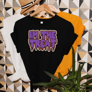 Rhinestone Halloween T-Shirt: &quot;I&#39;m the Treat&quot; Funny Spooky Tee