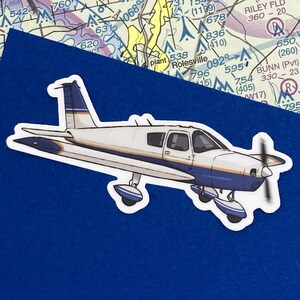 Piper Cherokee 140 Aircraft 3x1 in. Vinyl Sticker