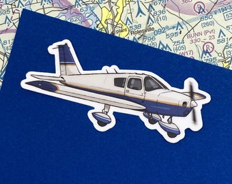 Piper Cherokee 140 Aircraft 3x1 in. Vinyl Sticker