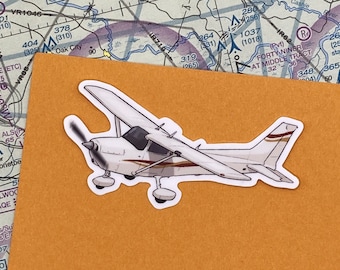 Cessna 172 Aircraft 3x1 in. Vinyl Sticker