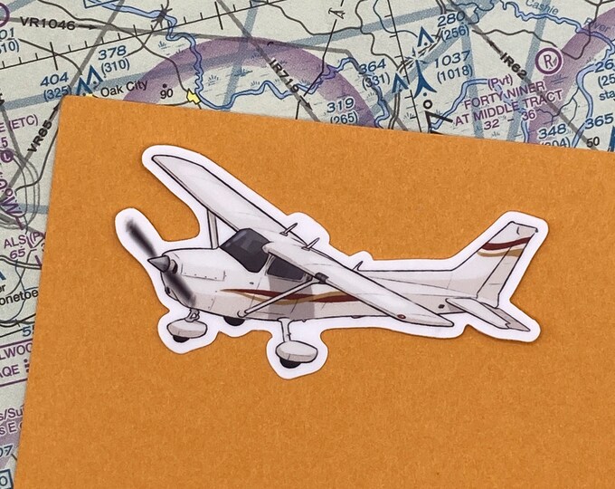 Aircraft Sticker Cessna 172 Aircraft Red and Gold 3x1 In. Vinyl Sticker - Etsy