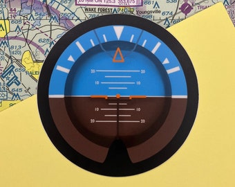 Aviation Attitude Indicator 3in Vinyl Sticker